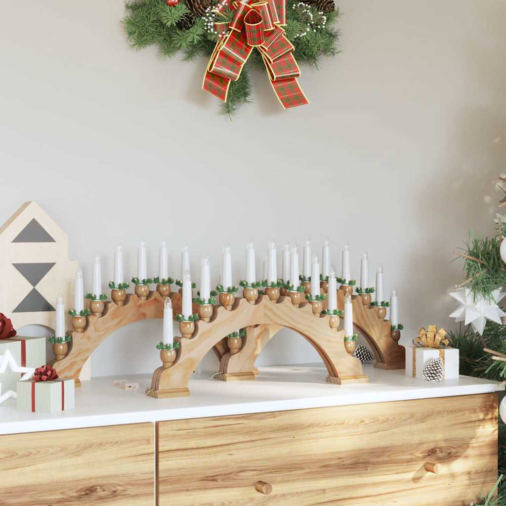 Christmas Candle Arch with 10 LED Candles LEDs Warm White Natural