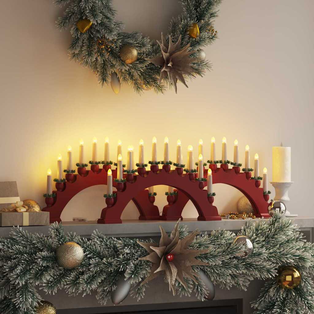 Christmas Candle Arch with 10 LED Candles LEDs Warm White Red