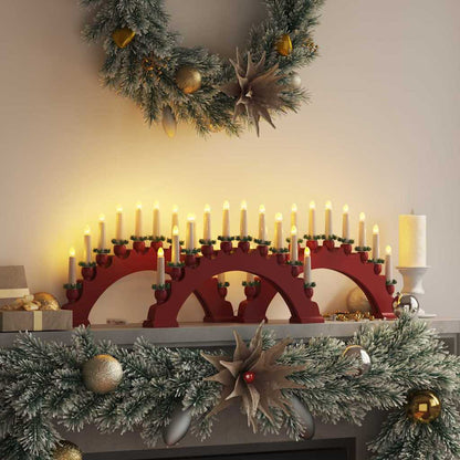 Christmas Candle Arch with 10 LED Candles LEDs Warm White Red