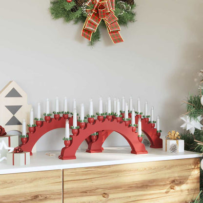 Christmas Candle Arch with 10 LED Candles LEDs Warm White Red