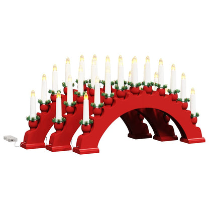 Christmas Candle Arch with 10 LED Candles LEDs Warm White Red