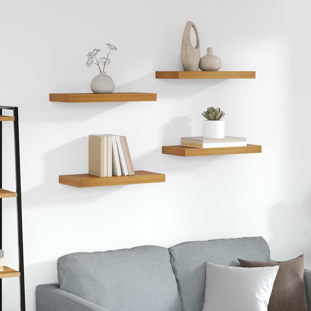vidaXL Wall Shelf 4 pcs Brown 50 x 23.5 x 3.8 cm Engineered Wood 1