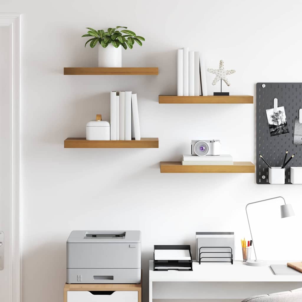 vidaXL Wall Shelf 4 pcs Brown 50 x 23.5 x 3.8 cm Engineered Wood 4