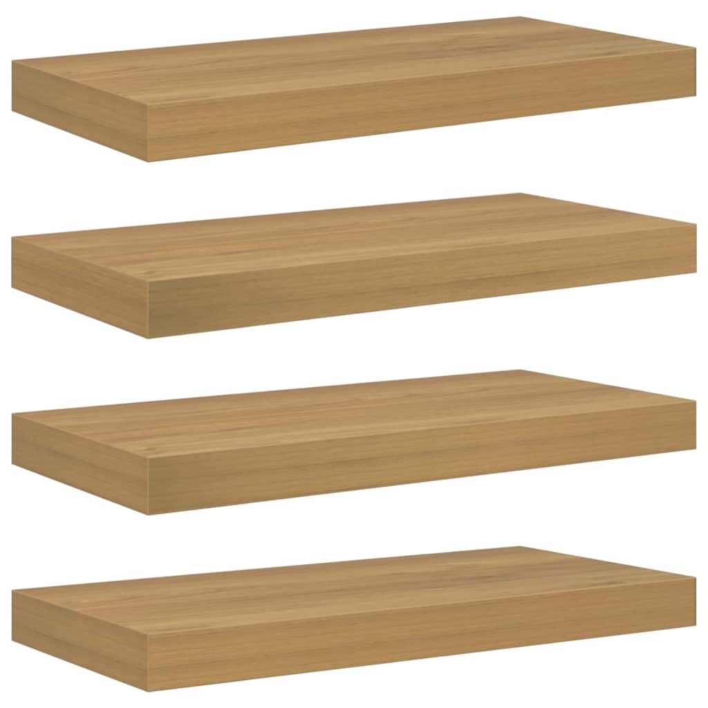 vidaXL Wall Shelf 4 pcs Brown 50 x 23.5 x 3.8 cm Engineered Wood 2