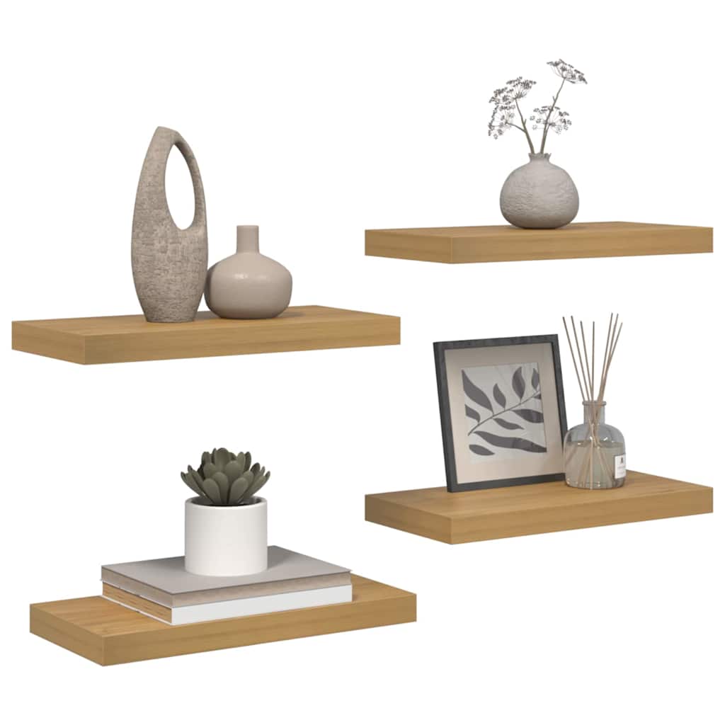 vidaXL Wall Shelf 4 pcs Brown 50 x 23.5 x 3.8 cm Engineered Wood 3
