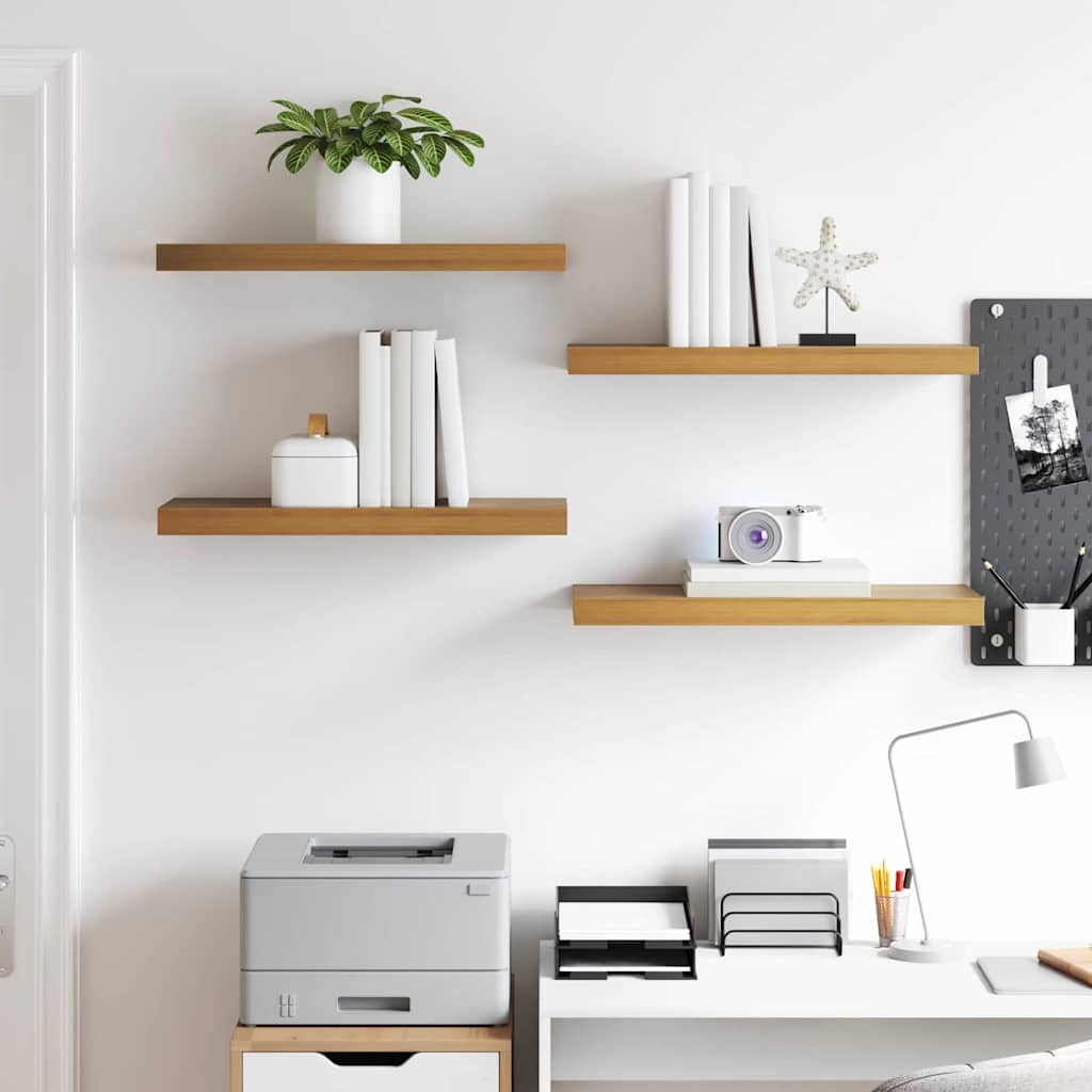 vidaXL Wall Shelf 4 pcs Brown 60 x 23.5 x 3.8 cm Engineered Wood 4