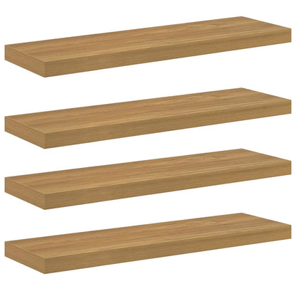 vidaXL Wall Shelf 4 pcs Brown 80 x 23.5 x 3.8 cm Engineered Wood 2