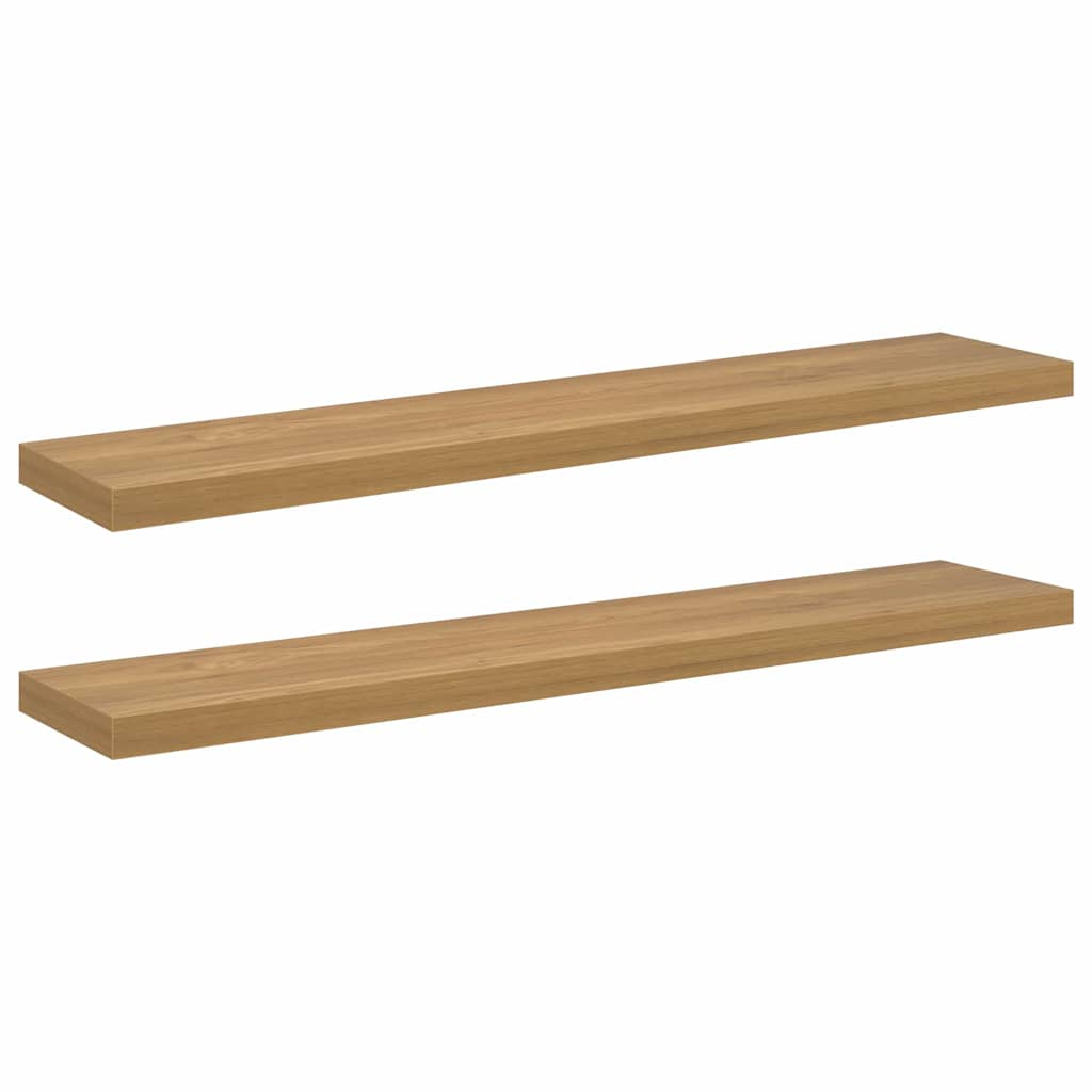 vidaXL Wall Shelf 2 pcs Brown 120 x 23.5 x 3.8 cm Engineered Wood 2
