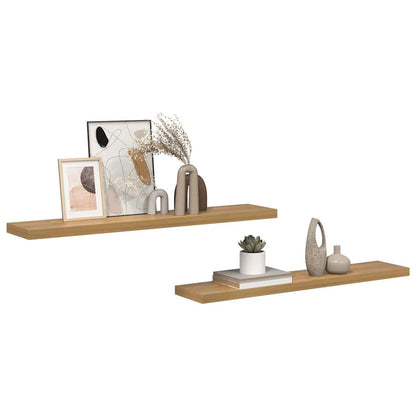 vidaXL Wall Shelf 2 pcs Brown 120 x 23.5 x 3.8 cm Engineered Wood 3