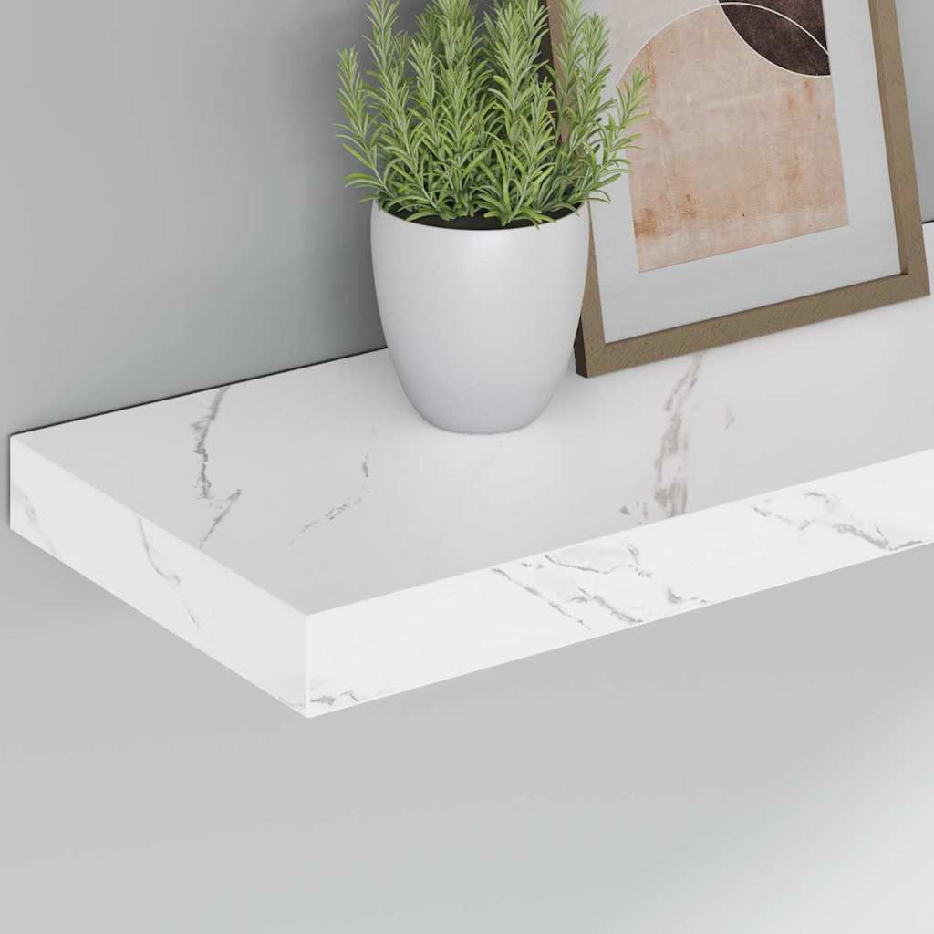 vidaXL Wall Shelf 4 pcs White Marble 60 x 23.5 x 3.8 cm 5