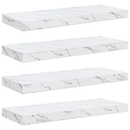 vidaXL Wall Shelf 4 pcs White Marble 60 x 23.5 x 3.8 cm 2