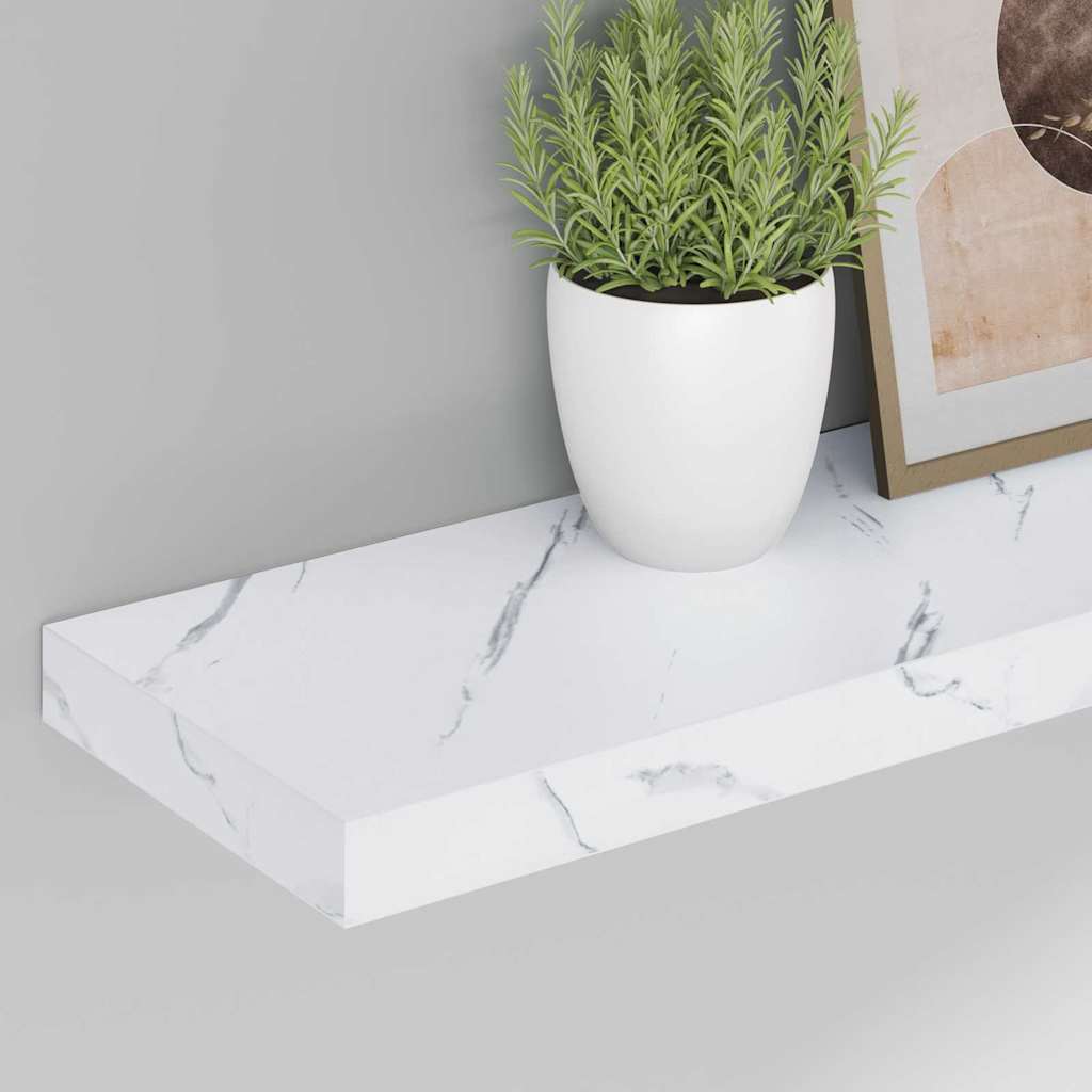 vidaXL Wall Shelf 4 pcs White Marble 90 x 23.5 x 3.8 cm 5