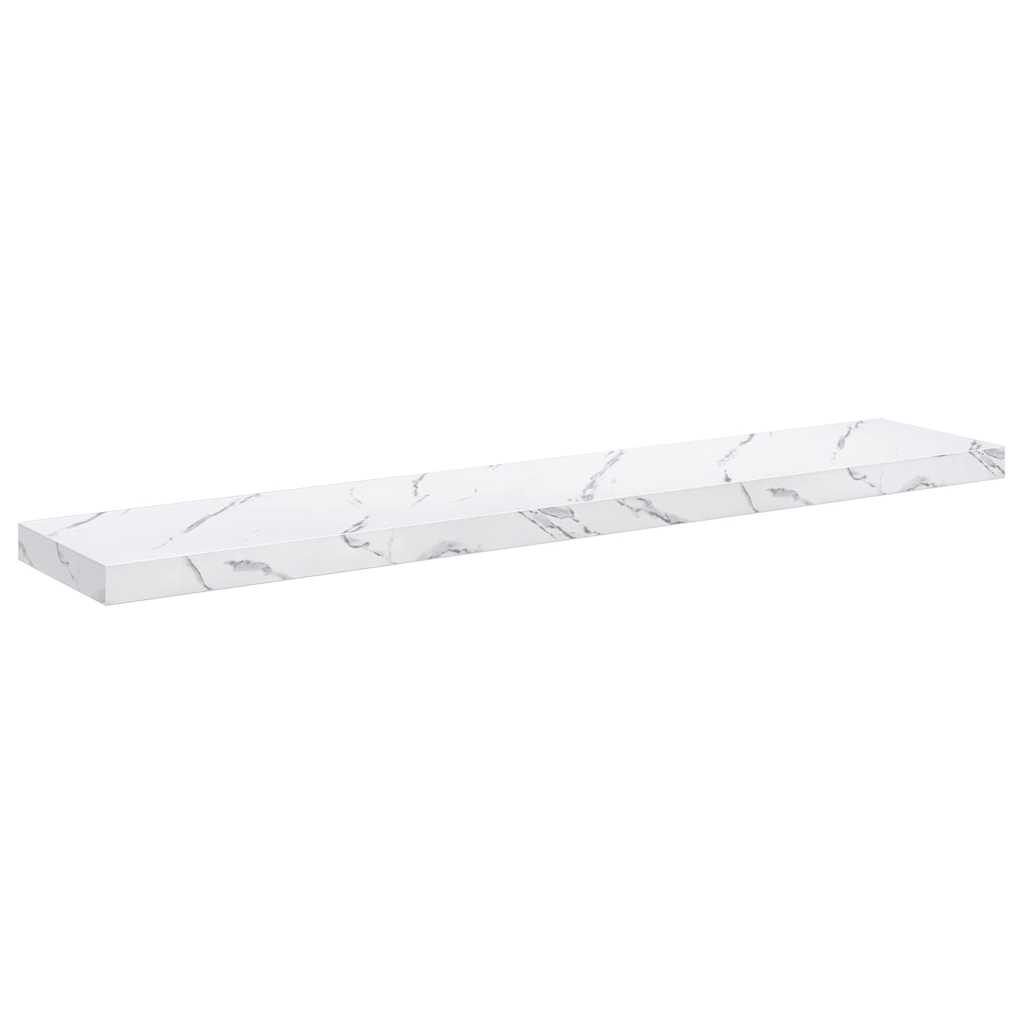vidaXL Wall Shelf 2 pcs White Marble 120 x 23.5 x 3.8 cm 6