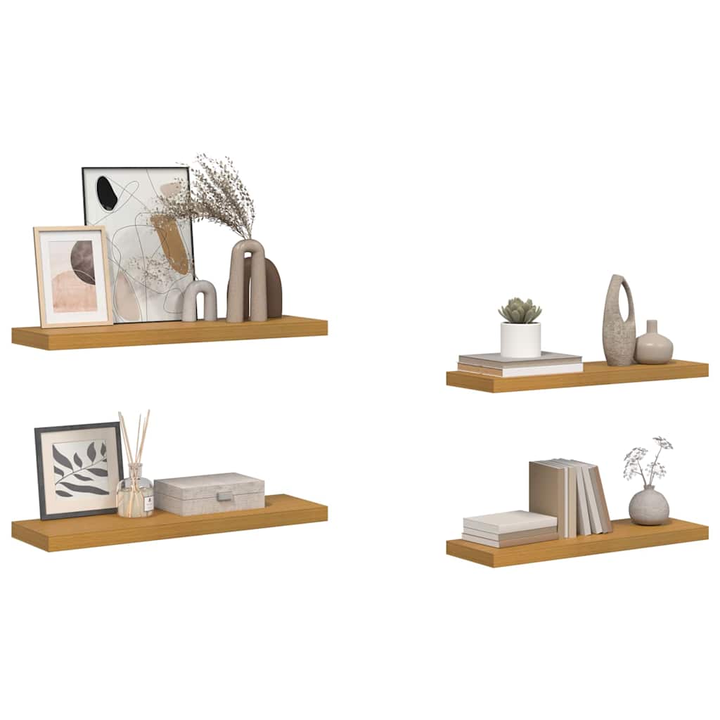 vidaXL Wall Shelf 4 pcs Beige 90 x 23.5 x 3.8 cm Engineered Wood 3
