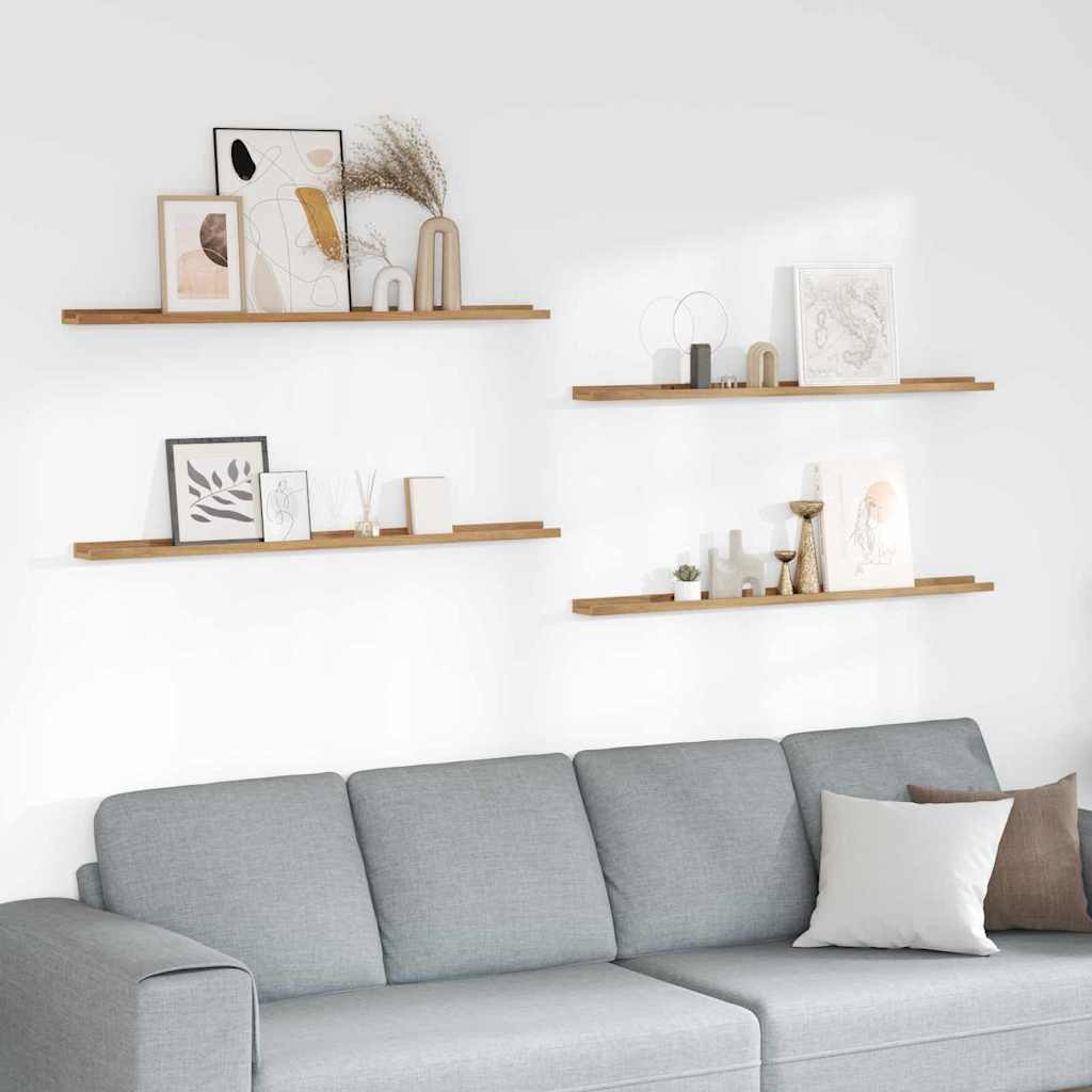 vidaXL Wall Shelf 4 pcs Brown 115 x 9 x 3 cm Engineered Wood 1