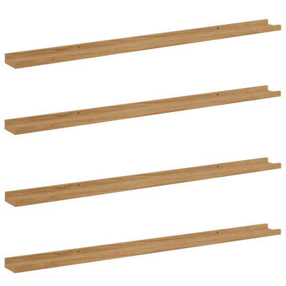 vidaXL Wall Shelf 4 pcs Brown 115 x 9 x 3 cm Engineered Wood 2