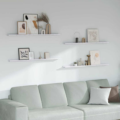 vidaXL Wall Shelf 4 pcs White Marble 115 x 9 x 3 cm Engineered Wood 1