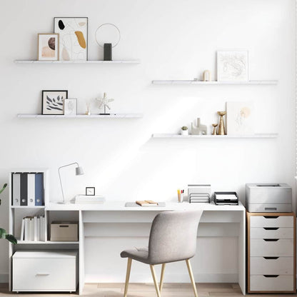 vidaXL Wall Shelf 4 pcs White Marble 115 x 9 x 3 cm Engineered Wood 4