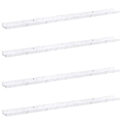 vidaXL Wall Shelf 4 pcs White Marble 115 x 9 x 3 cm Engineered Wood 2