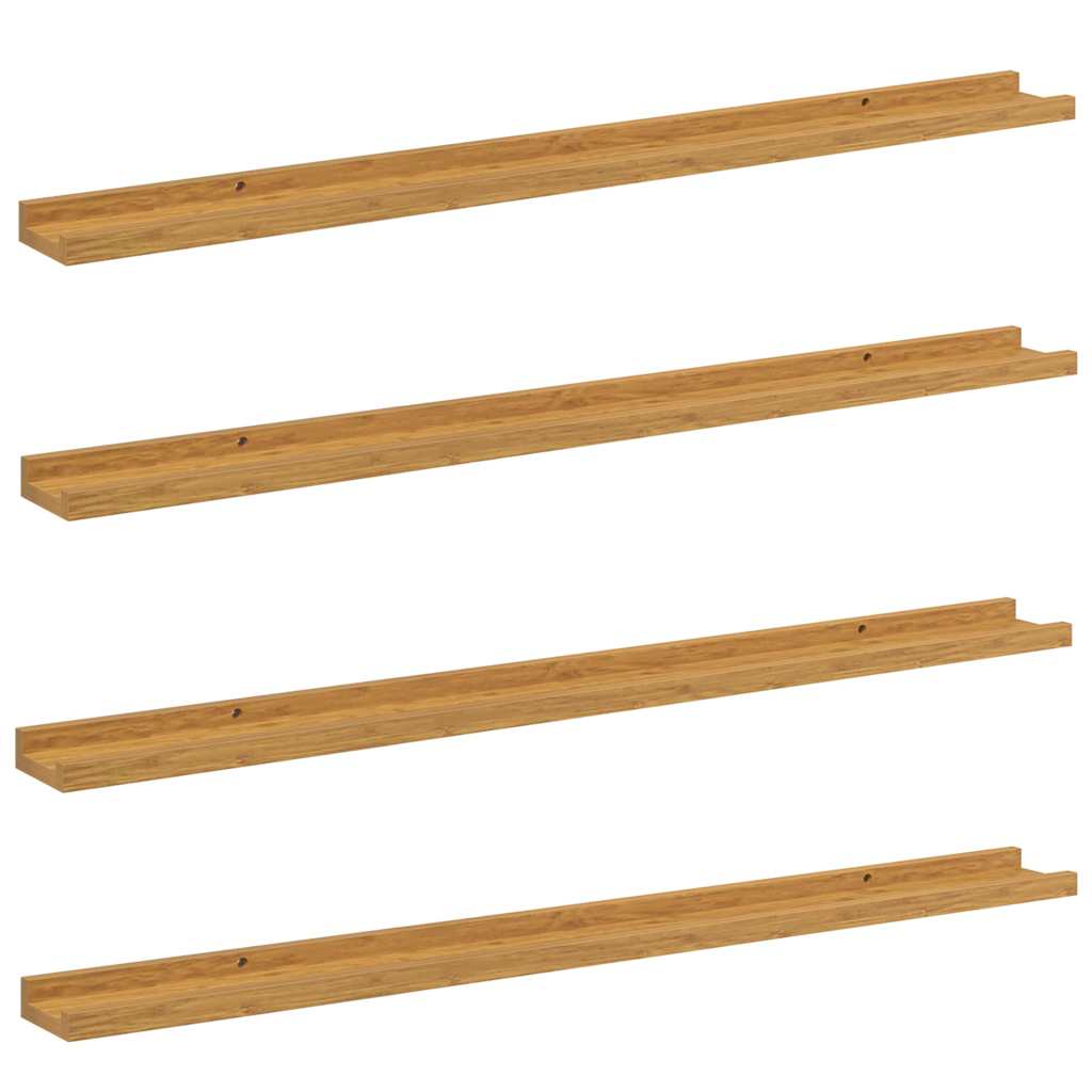 vidaXL Wall Shelf 4 pcs Beige 100 x 9 x 3 cm Engineered Wood 2