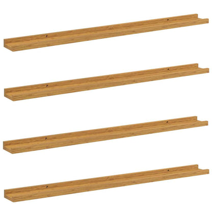 vidaXL Wall Shelf 4 pcs Beige 100 x 9 x 3 cm Engineered Wood 2