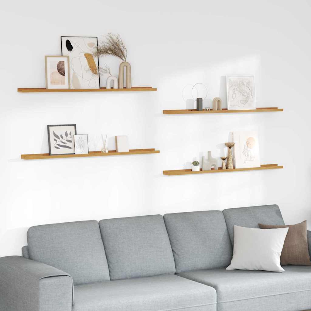 vidaXL Wall Shelf 4 pcs Beige 115 x 9 x 3 cm Engineered Wood 1