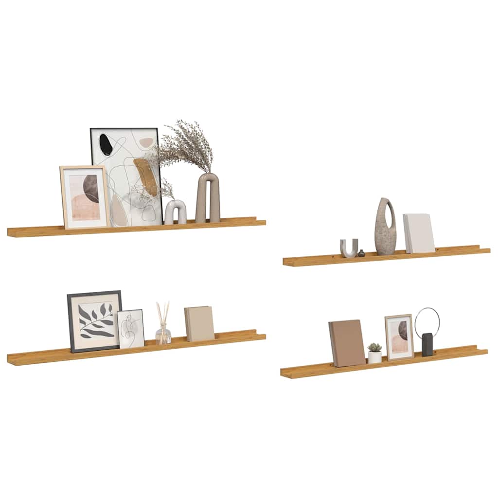 vidaXL Wall Shelf 4 pcs Beige 115 x 9 x 3 cm Engineered Wood 3