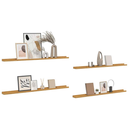 vidaXL Wall Shelf 4 pcs Beige 115 x 9 x 3 cm Engineered Wood 3