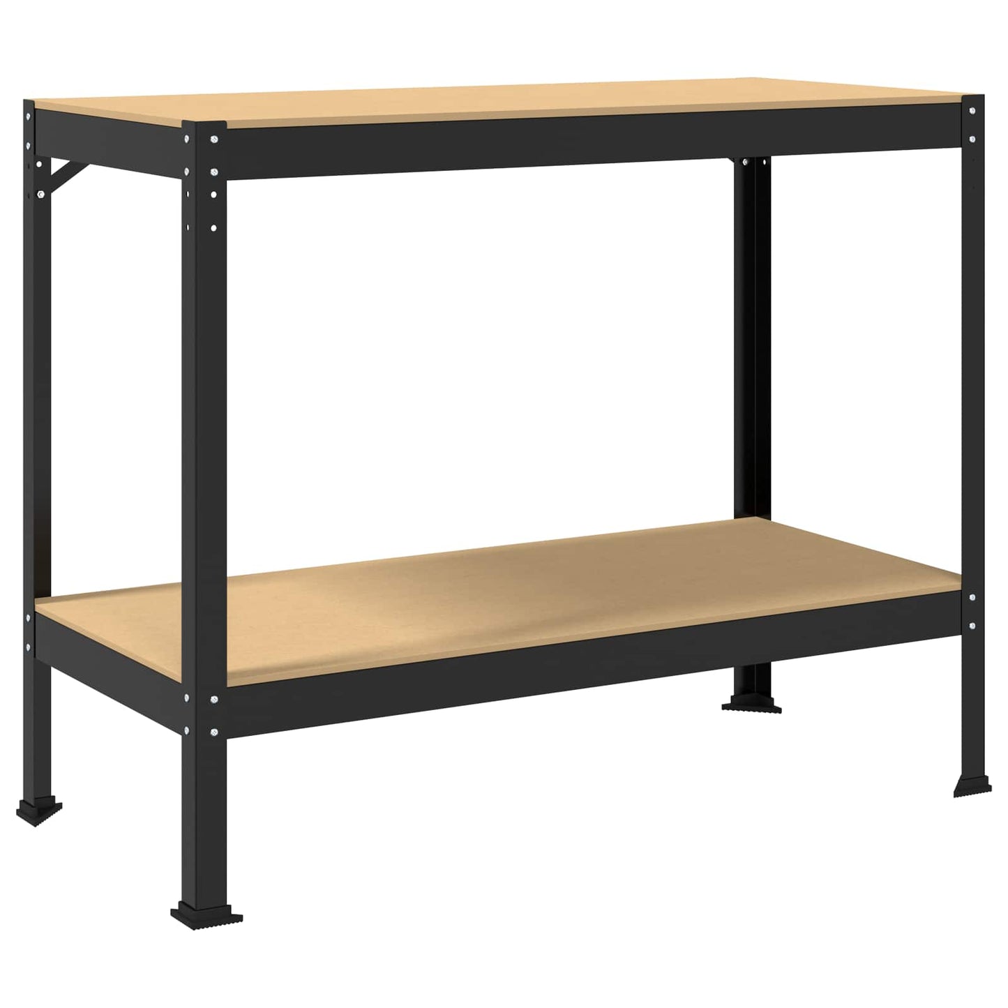 vidaXL Workbench Black 115 x 55 x 91 cm Engineered Wood and Metal 2