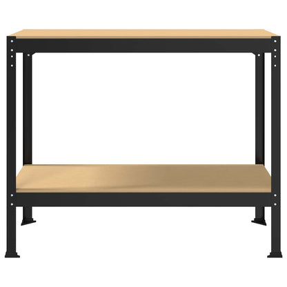 vidaXL Workbench Black 115 x 55 x 91 cm Engineered Wood and Metal 5