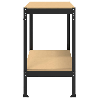 vidaXL Workbench Black 115 x 55 x 91 cm Engineered Wood and Metal 6