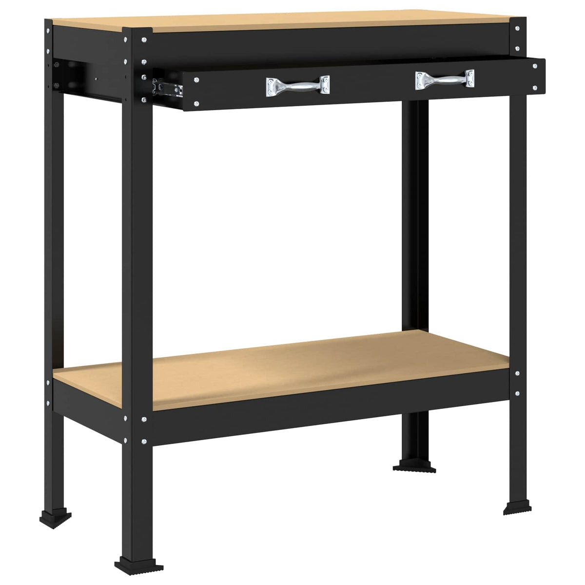 vidaXL Workbench Black 80 x 40 x 91 cm Engineered Wood and Metal 5