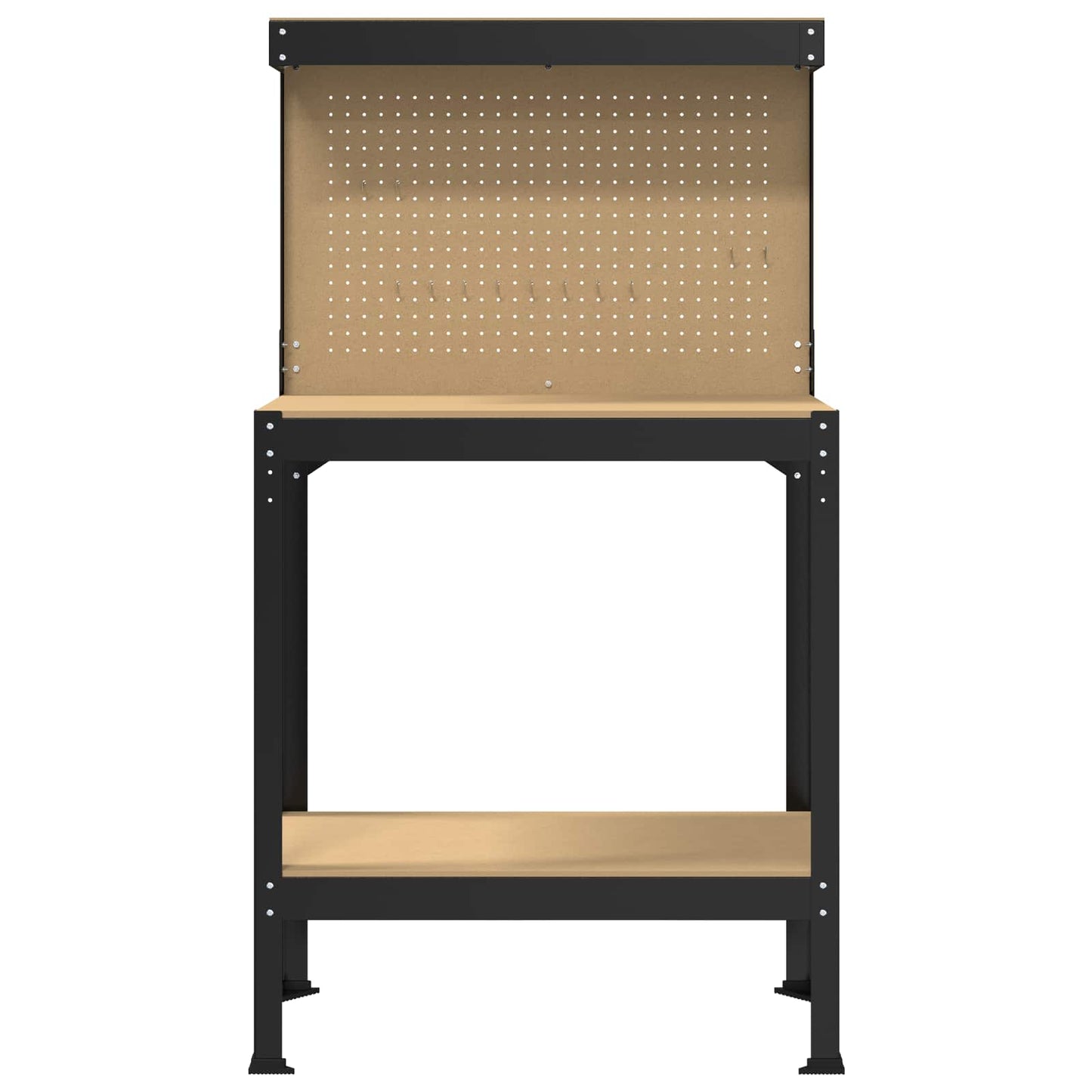 vidaXL Workbench Black 81 x 41 x 145 cm Engineered Wood and Metal 5