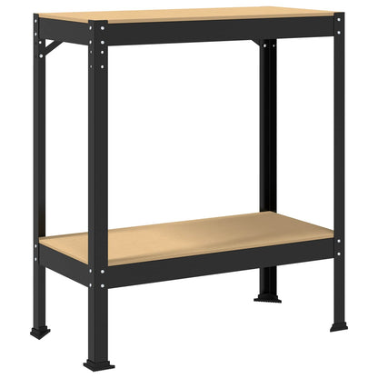 vidaXL Workbench Black 81 x 41 x 91 cm Engineered Wood and Metal 2