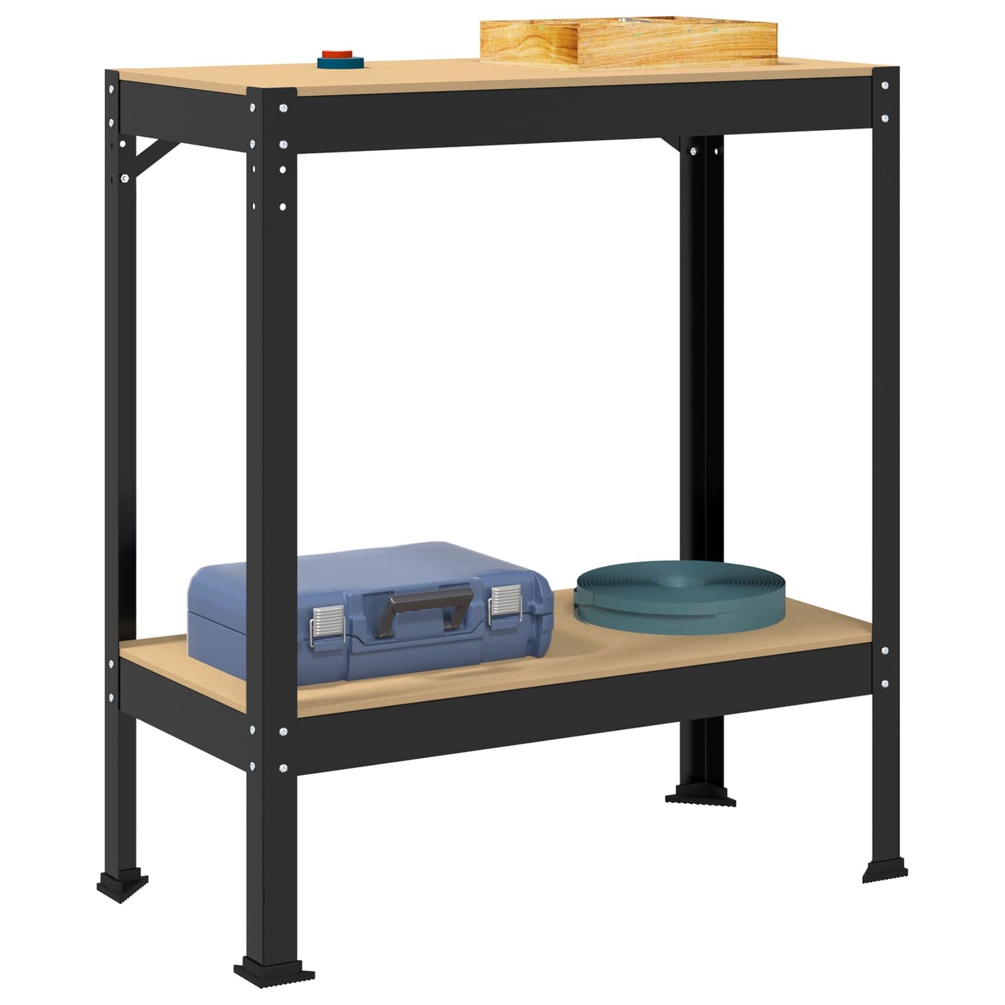 vidaXL Workbench Black 81 x 41 x 91 cm Engineered Wood and Metal 3