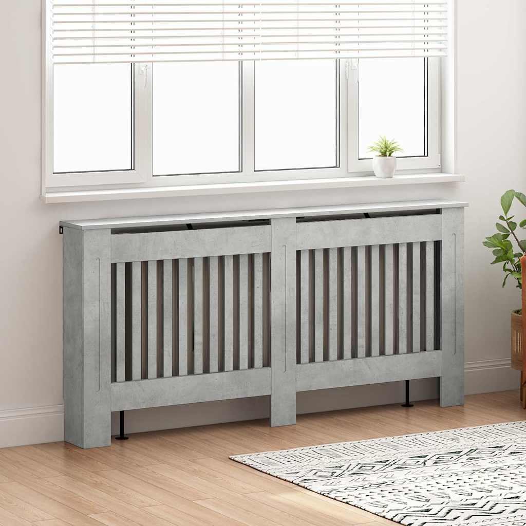 vidaXL Radiator Cover Concrete Grey 172 x 19 x 81.5 cm Engineered Wood 3