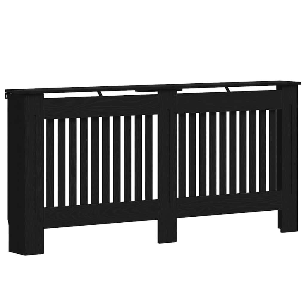 vidaXL Radiator Cover Black Oak 172 x 19 x 81.5 cm Engineered Wood 2