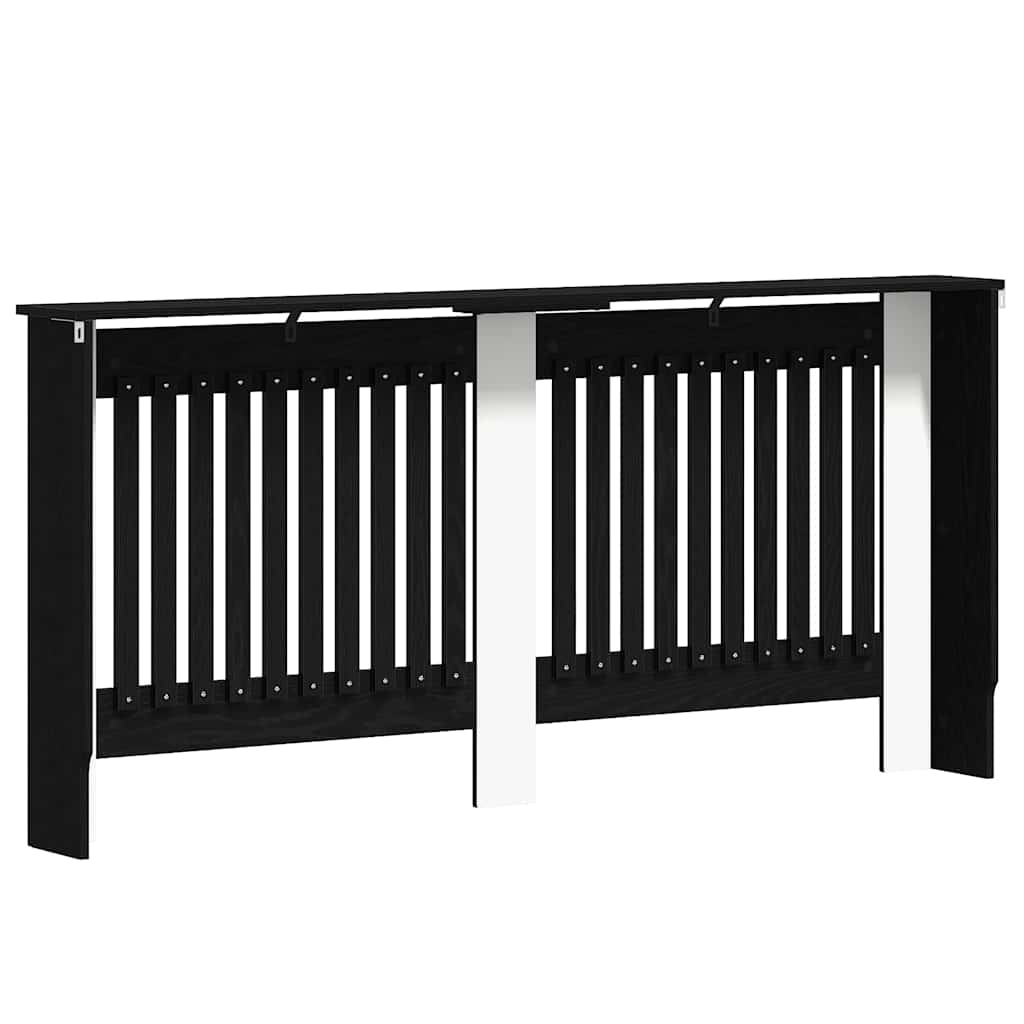 vidaXL Radiator Cover Black Oak 172 x 19 x 81.5 cm Engineered Wood 6
