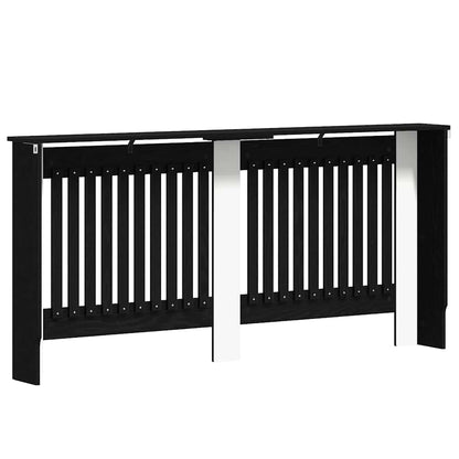 vidaXL Radiator Cover Black Oak 172 x 19 x 81.5 cm Engineered Wood 6
