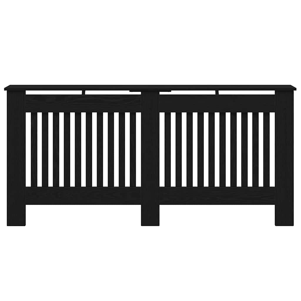 vidaXL Radiator Cover Black Oak 172 x 19 x 81.5 cm Engineered Wood 4