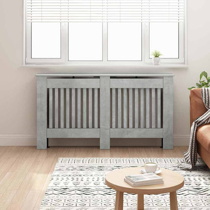 vidaXL Radiator Cover Concrete Grey 152 x 19 x 81.5 cm Engineered Wood 1