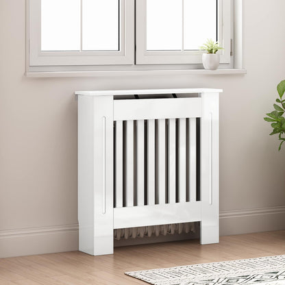 vidaXL Radiator Cover High Gloss White 78 x 19 x 81.5 cm 3