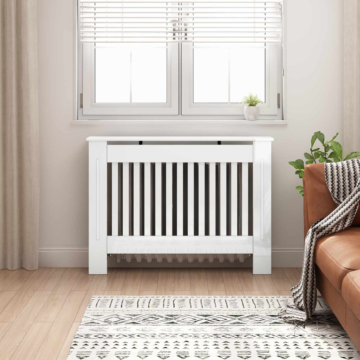 vidaXL Radiator Cover 112 x 19 x 81.5 cm Engineered Wood