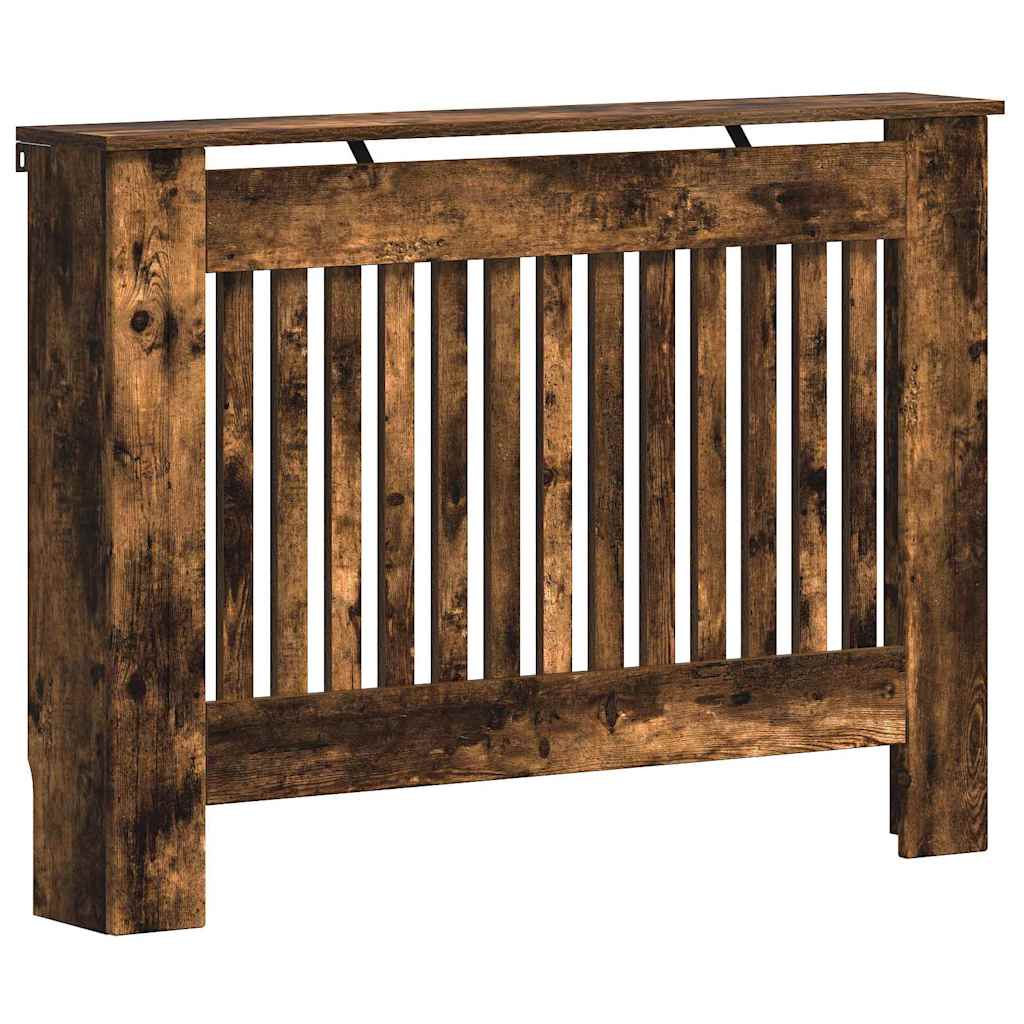 vidaXL Radiator Cover Smoked Oak 112 x 19 x 81.5 cm Engineered Wood 2