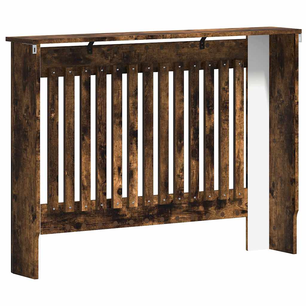 vidaXL Radiator Cover Smoked Oak 112 x 19 x 81.5 cm Engineered Wood 6