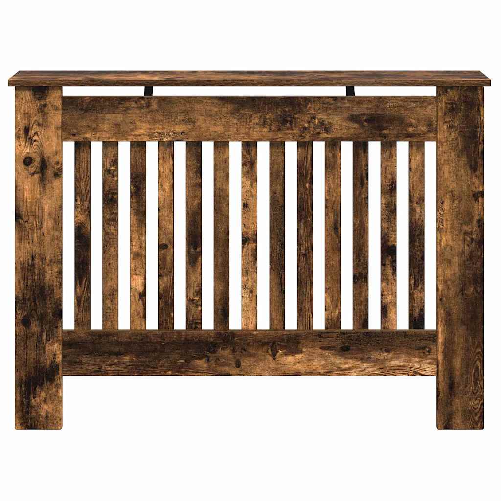 vidaXL Radiator Cover Smoked Oak 112 x 19 x 81.5 cm Engineered Wood 4