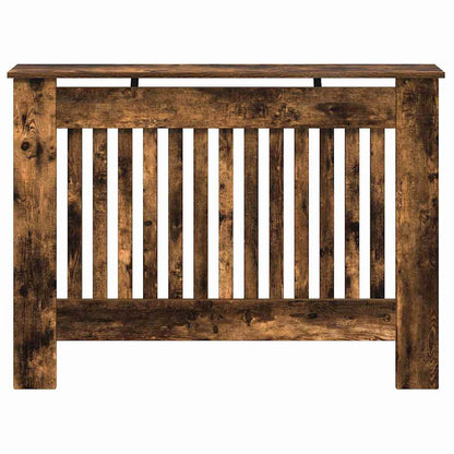 vidaXL Radiator Cover Smoked Oak 112 x 19 x 81.5 cm Engineered Wood 4