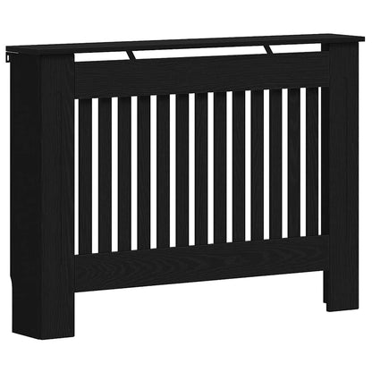 vidaXL Radiator Cover Black Oak 112 x 19 x 81.5 cm Engineered Wood 2