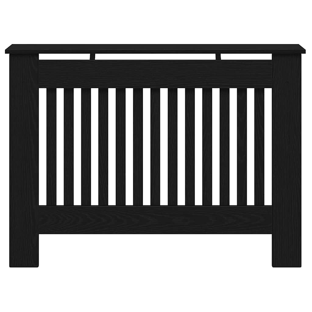 vidaXL Radiator Cover Black Oak 112 x 19 x 81.5 cm Engineered Wood 4