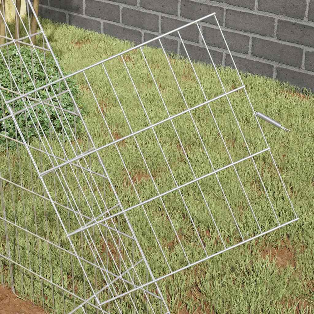 vidaXL Rabbit Cage Silver 215 x 100 x 85 cm Galvanised Steel 4